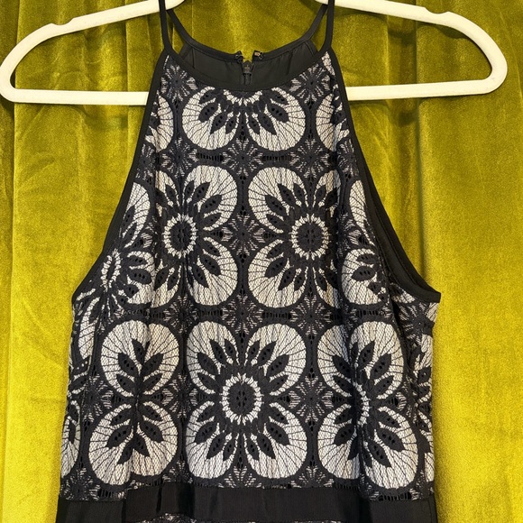 Banana Republic Black & Blue Lace Halter Style fitted Midi dress. Size 4. $158 - Picture 5 of 8